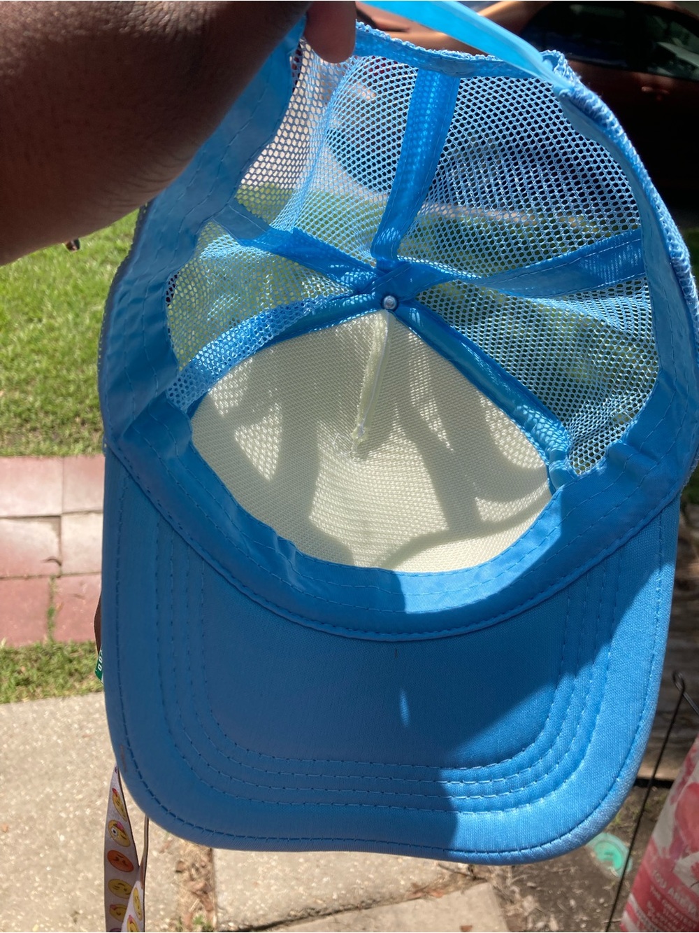 Blue & White Trucker Hat - "God Is In Control" - Picture 2 of 3